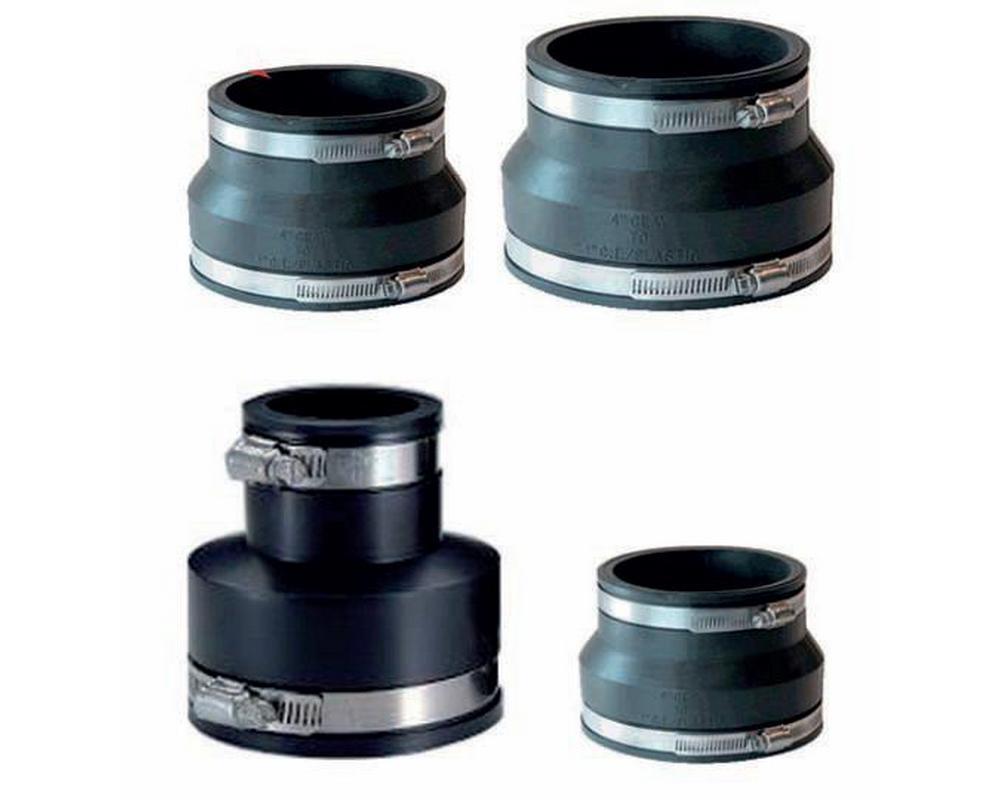 Flexible Reducing Connector with clips 4"-1.5" - Selective Koi Sales