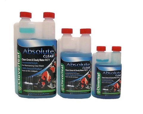 Cloverleaf ABSOLUTE Clear (Flocculant) 250ml - Selective Koi Sales