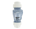 1.5" Inch Valterra Spring Non-return valve with flap (Clear with unions) - Selective Koi Sales
