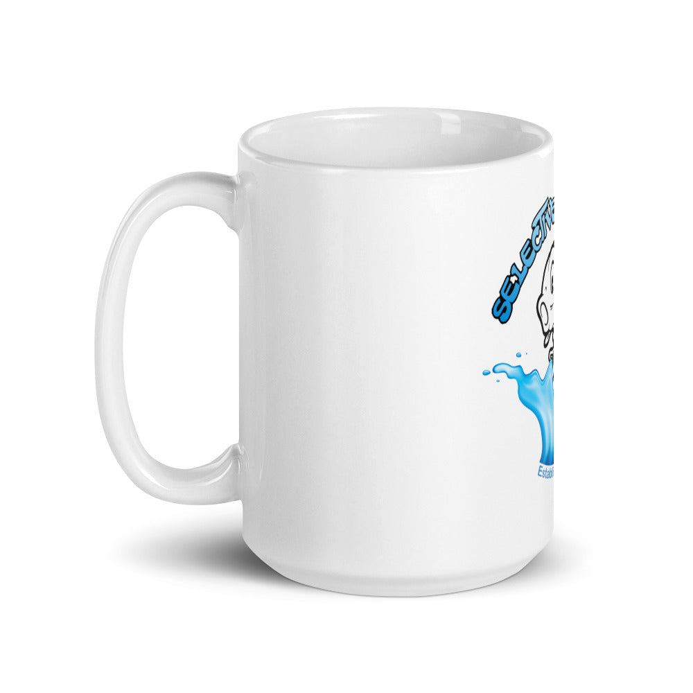 White glossy mug